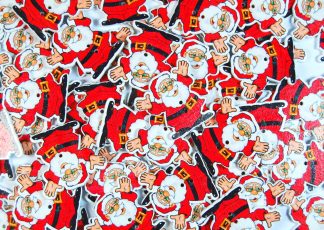 Christmas Wooden Buttons - Santa Claus Type 10