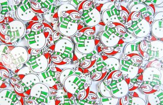 Christmas Wooden Buttons - Snowman Type 9