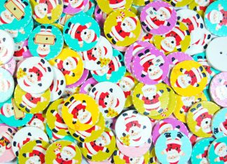 Christmas Wooden Buttons - Christmas Mix Type 6