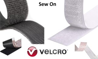VELCRO® Tape Hook and Loop - Sew On Black - 16mm