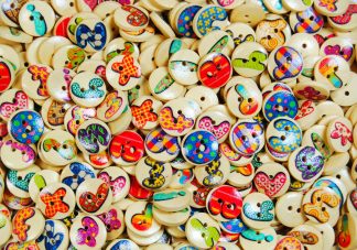 Natural Wooden Buttons - 15mm Natural Buttons 14