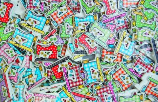 Wooden Printed Buttons (Sewing Machine Type 1, 26mm)