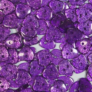 14mm Purple Heart Glitter Buttons