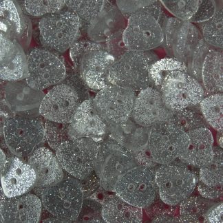 14mm Silver Heart Glitter Buttons