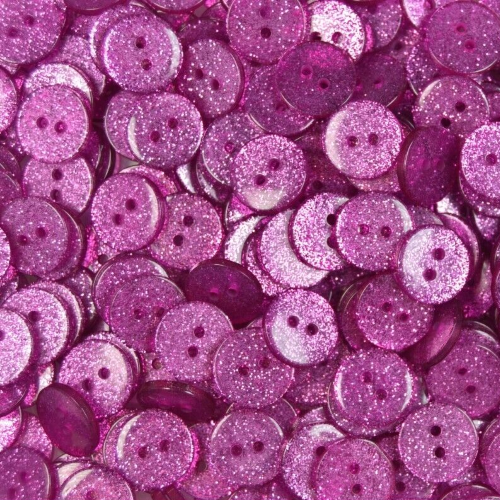 15mm Fuchsia Round Glitter Buttons
