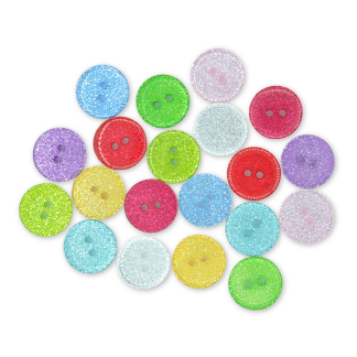 13mm Round Glitter Buttons