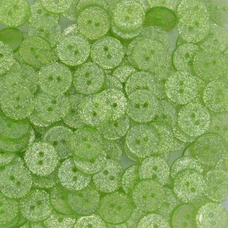 15mm Pale Green Round Glitter Buttons