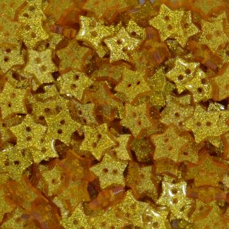 14mm Gold Star Glitter Buttons