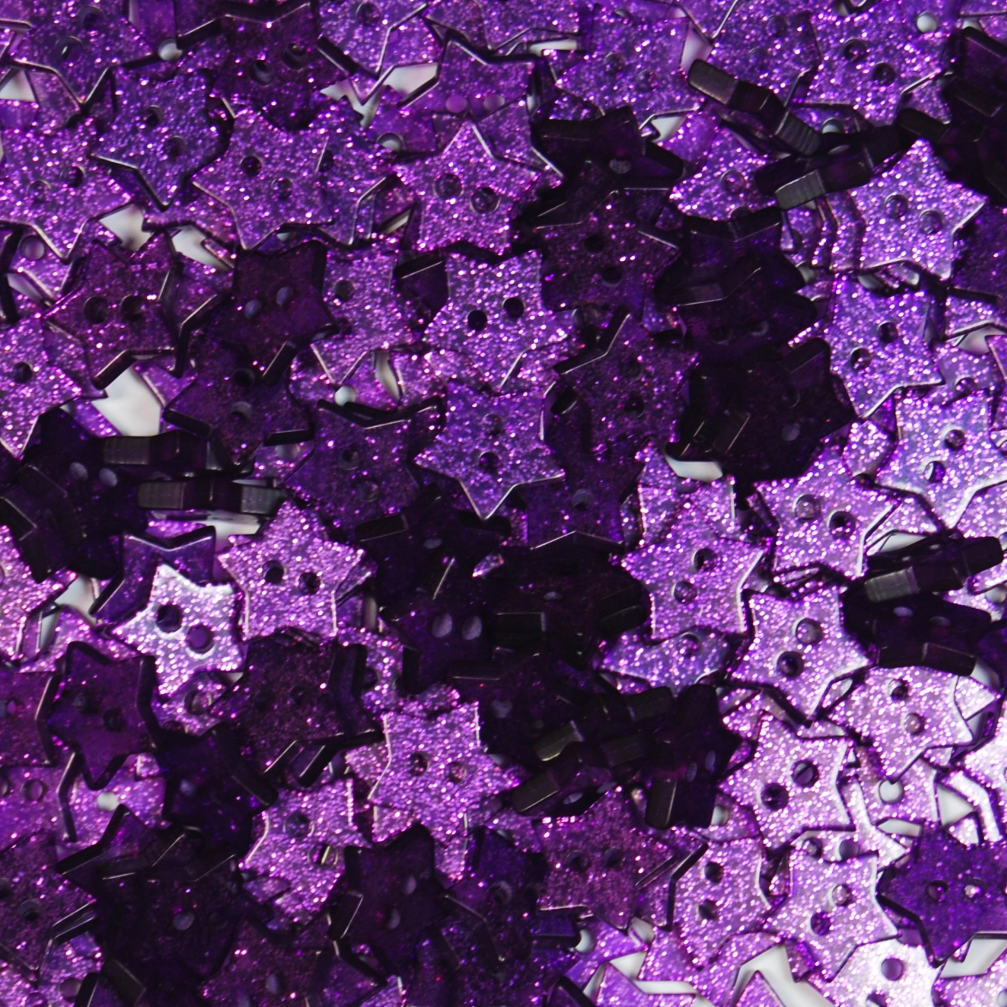 14mm Purple Star Glitter Buttons