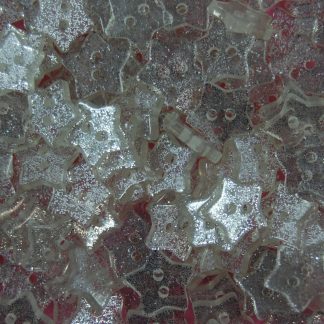 14mm Silver Star Glitter Buttons