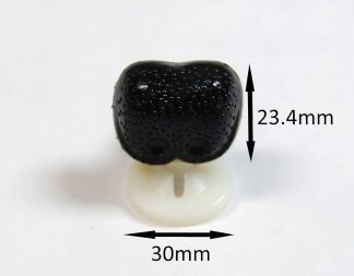 30mm x 23mm Black Bear Noses with Plastic Backs