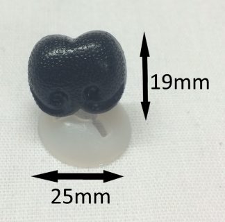 25mm x 19.7mm Black Bear Noses with Plastic Backs