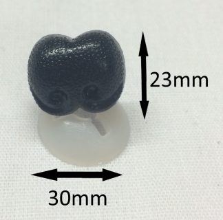 30mm x 23mm Black Bear Noses with Plastic Backs