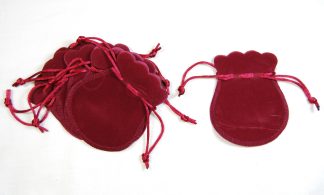 Dark Red - Round Velvet Bags