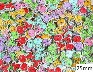 Childrens Character Printed Wooden Buttons (Dinosaur Type 1 - 25mm)