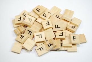 Same Letter Wooden Scrabble Tile Bags - F - No Number Value