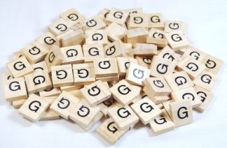 Same Letter Wooden Scrabble Tile Bags - G - No Number Value