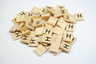 Same Letter Wooden Scrabble Tile Bags - H - No Number Value