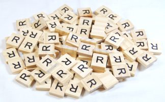 Same Letter Wooden Scrabble Tile Bags - R - No Number Value