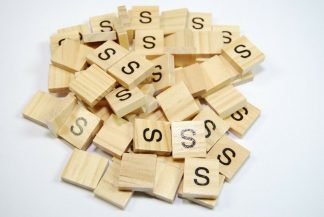 Same Letter Wooden Scrabble Tile Bags - S - No Number Value