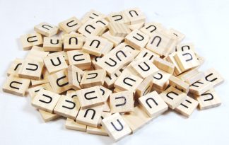 Same Letter Wooden Scrabble Tile Bags - U - No Number Value