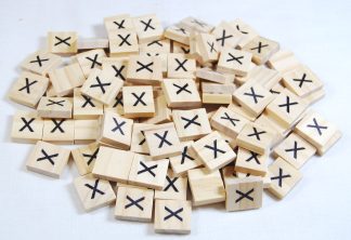 Same Letter Wooden Scrabble Tile Bags - X - No Number Value
