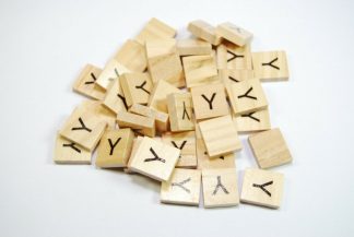 Same Letter Wooden Scrabble Tile Bags - Y - No Number Value