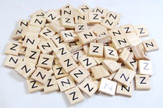 Same Letter Wooden Scrabble Tile Bags - Z - No Number Value