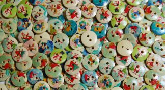 Natural Wooden Buttons - 15mm Natural Buttons 15