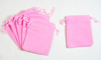 7cm x 9cm Pink Straight Velvet Jewellery Bags