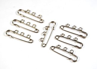 Pack of 5 - 15mm Platinum Kilt Pins With Rings