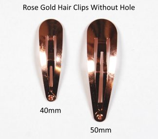40mm Rose Gold Snap Hair Clips No Hole - Sleepy Bendies