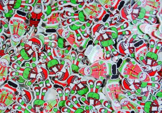 Christmas Wooden Buttons - Snowman Type 10