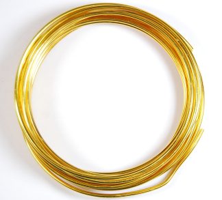 Pack of 1 - Gold 2.5mm x 5m Aluminium Wire