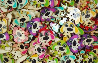 Wooden Printed Buttons (Beagle Type 1, 29mm)