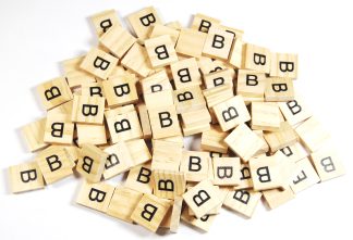 Same Letter Wooden Scrabble Tile Bags - B - No Number Value
