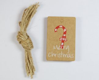 Christmas (Candy Cane) - Kraft Gift Tags