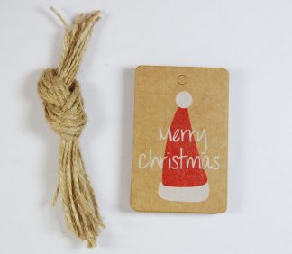 Christmas (Santa Hat) - Kraft Gift Tags
