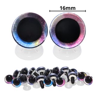 16mm Mermaid 2 Tone 3D Glitter Eyes with Plastic Backs