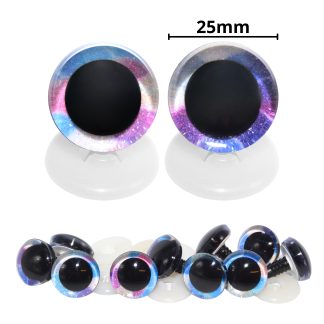 25mm Mermaid 2 Tone 3D Glitter Eyes with Plastic Backs