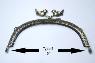 Pack of 2 - Curved Type 5 - Purse Clasp 5" - Antique Brass