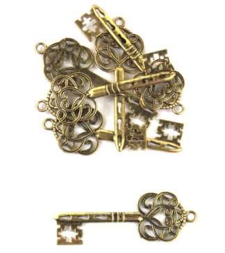 Antique Golden Heart&Scroll Keys
