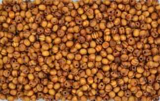 6mm x 5mm with 2mm Hole - Burlywood Wooden Round Beads