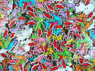 Childrens Character Printed Wooden Buttons (Dragon Type 1 - 31mm)