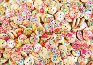 Natural Wooden Buttons - 15mm Natural Buttons 16