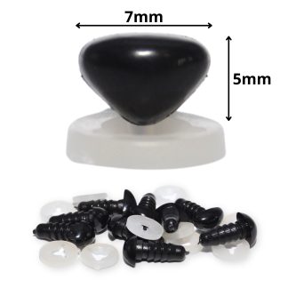 7mm x 5mm Black Triangle Nose with Plastic Backs