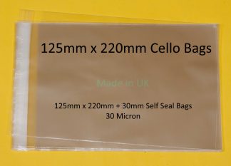 125mm x 220mm Cello Display Bag Self Seal