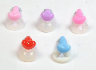 7mm x 5mm Mixed Heart Noses with Plastic Backs