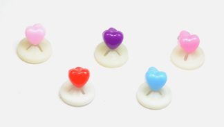 8mm x 7mm Mixed Heart Noses with Plastic Backs