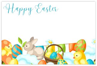 Happy Easter (Bunny & Chicks) - 60mm x 90mm Florist Cards